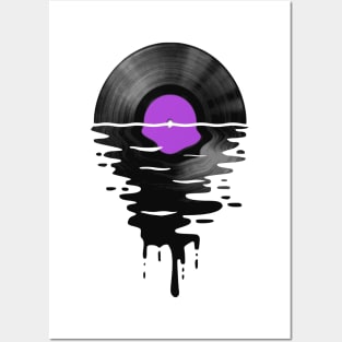 Vinyl LP Music Record Sunset Purple Posters and Art